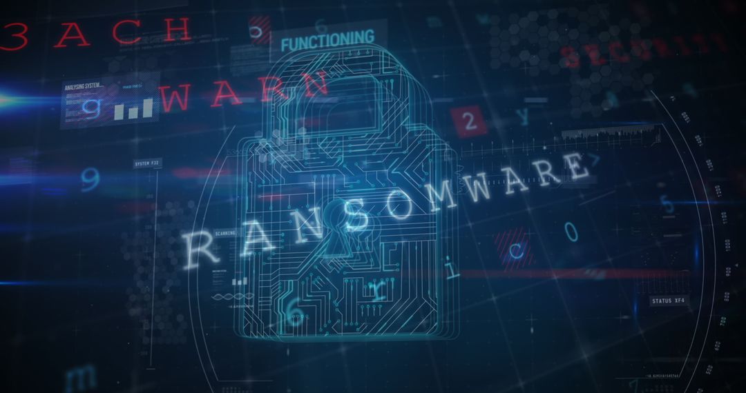 Cybersecurity Concept Featuring Ransomware and Data Encryption