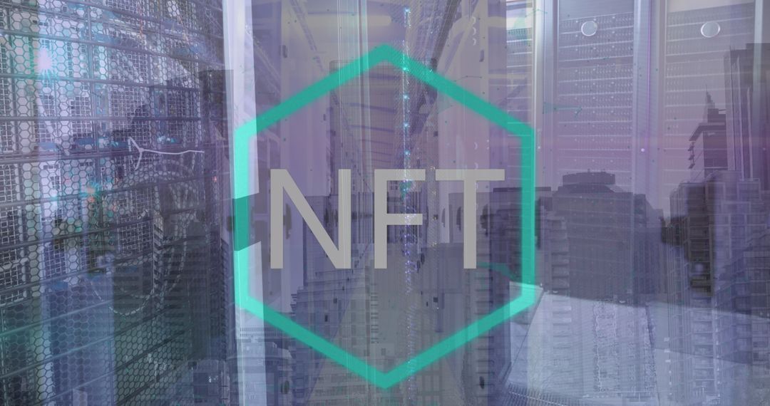 NFT Concept in Futuristic Server Room Environment