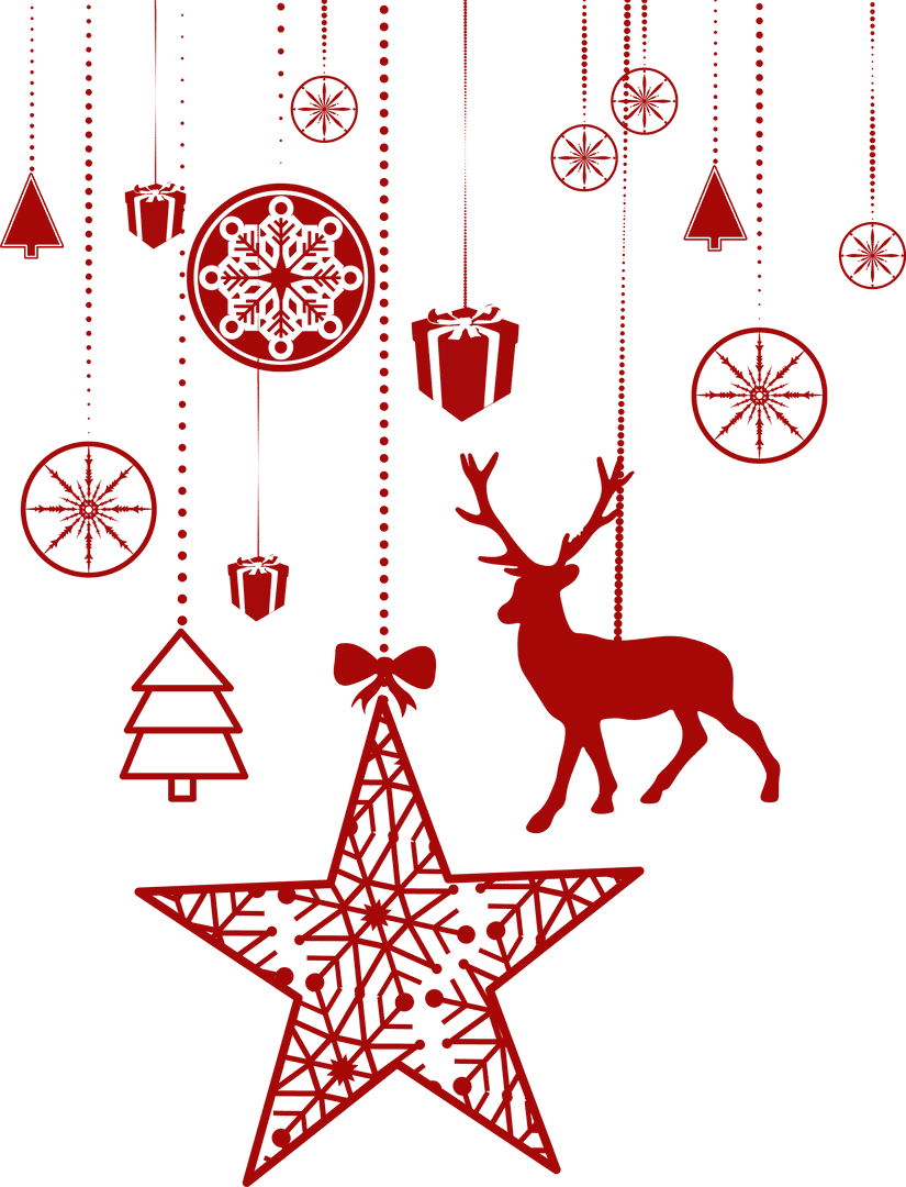 Transparent Red Christmas Hanging Decorations Design