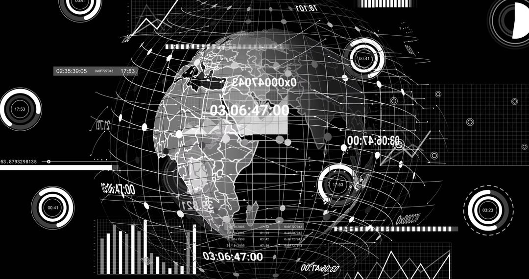 Global Finance and Data Processing Futuristic Technology
