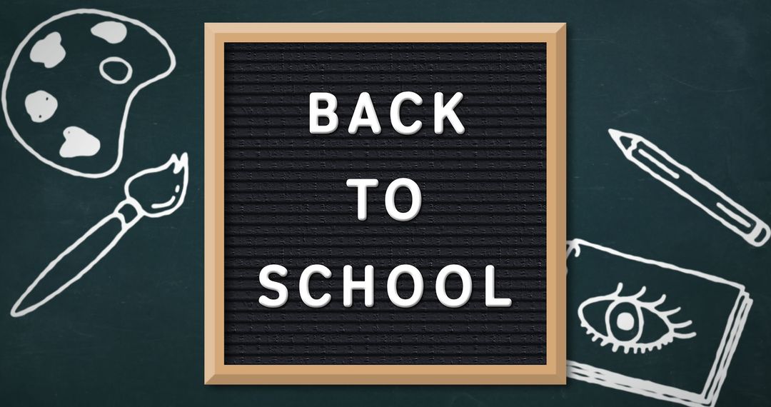 Back to School Chalkboard with Artistic Touches