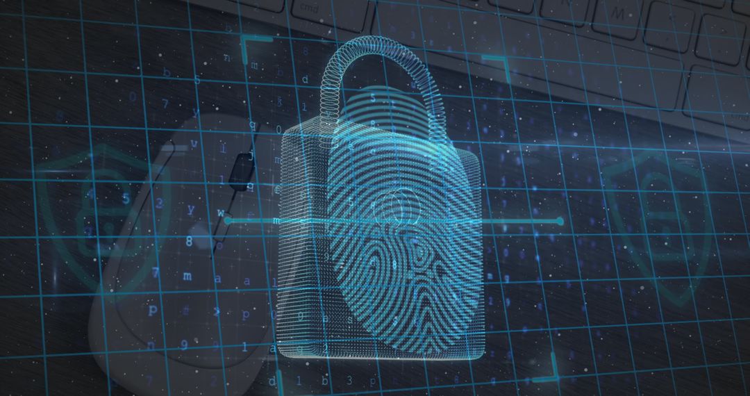 Digital Padlock Represents Cybersecurity Concepts