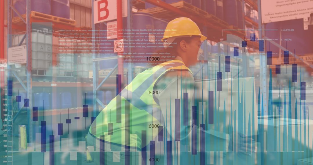 Financial Data Overlay on Warehouse Operations Imagery