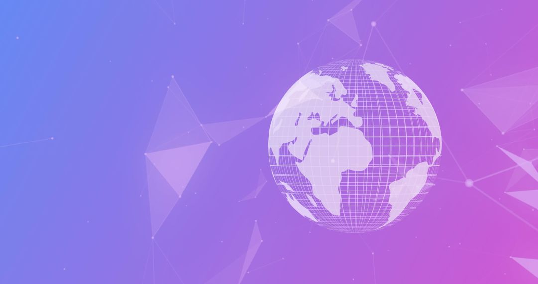 Globe with Digital Connections on Purple Gradient