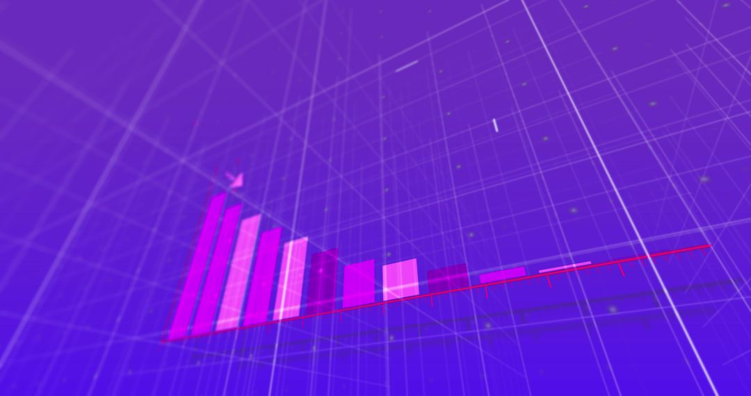 Abstract Digital Financial Graph With Futuristic Grid
