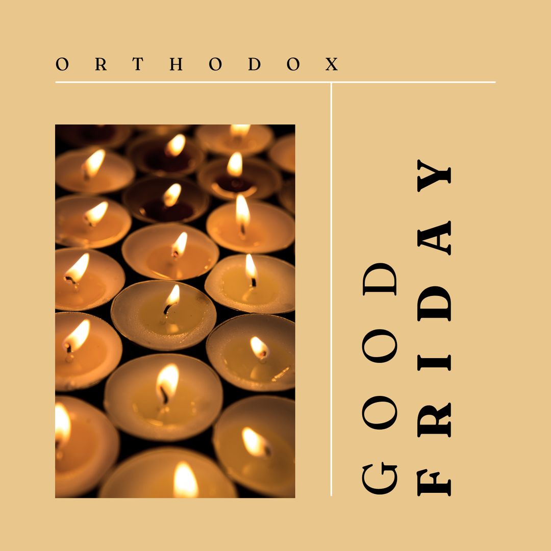 Orthodox Good Friday Candle Display with Text
