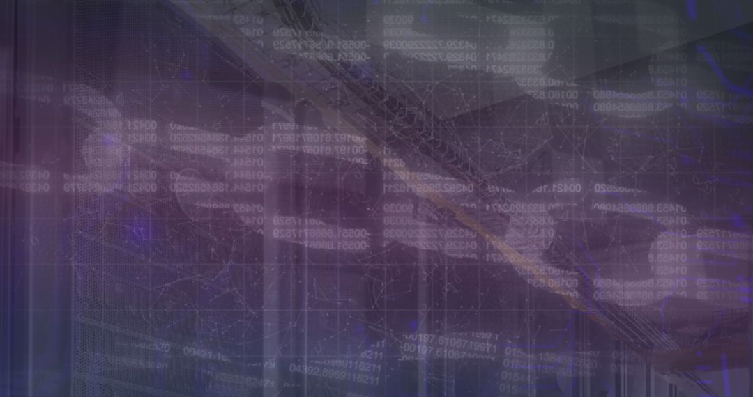 Futuristic Technology Background with Digital Code and Network Connections