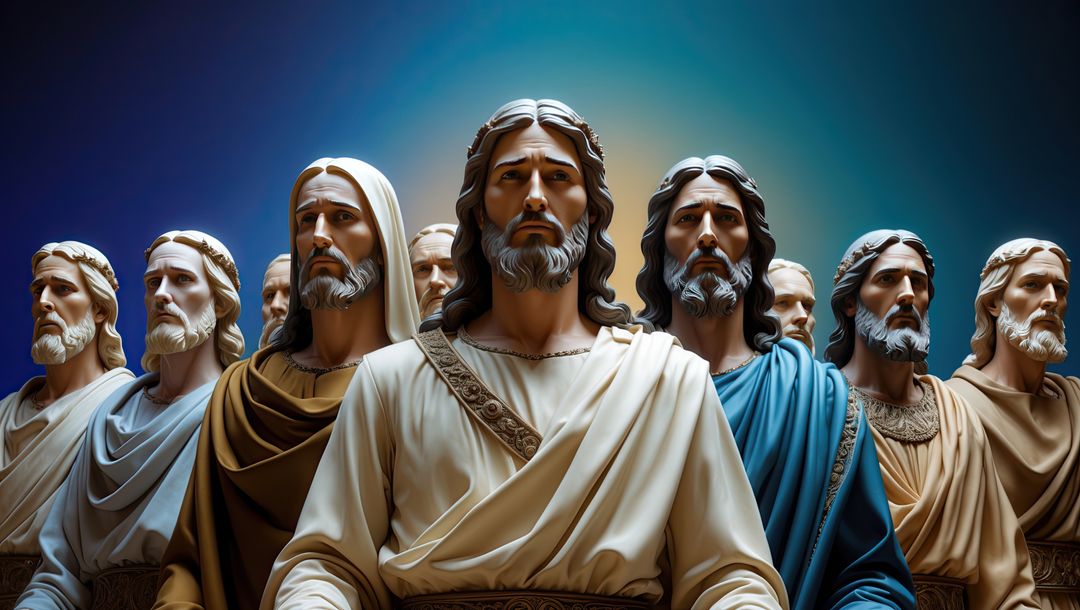 Ai-generated sculptures of jesus's disciples