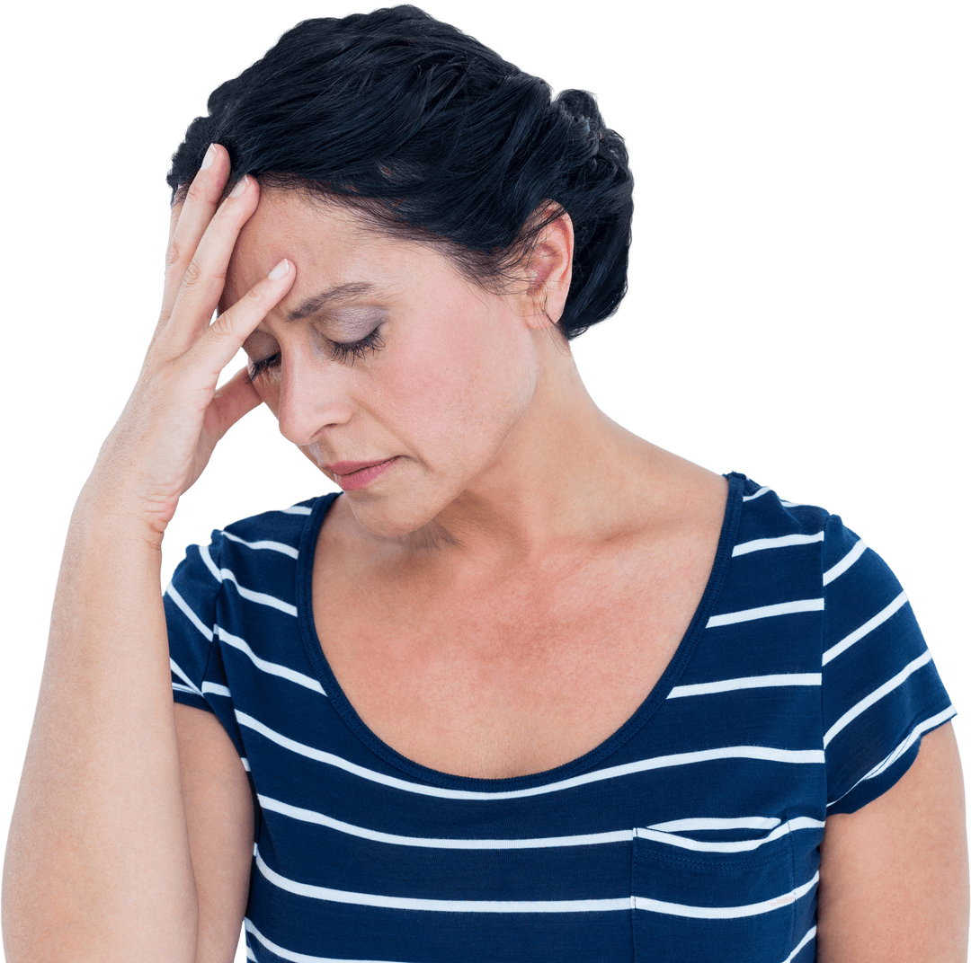 Transparent Concerns Overwhelm Thoughtful Woman