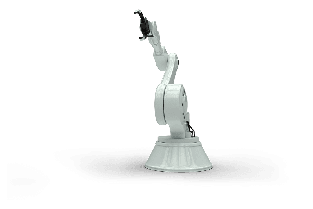 Isolated Robotic Arm Illustration on Transparent Background