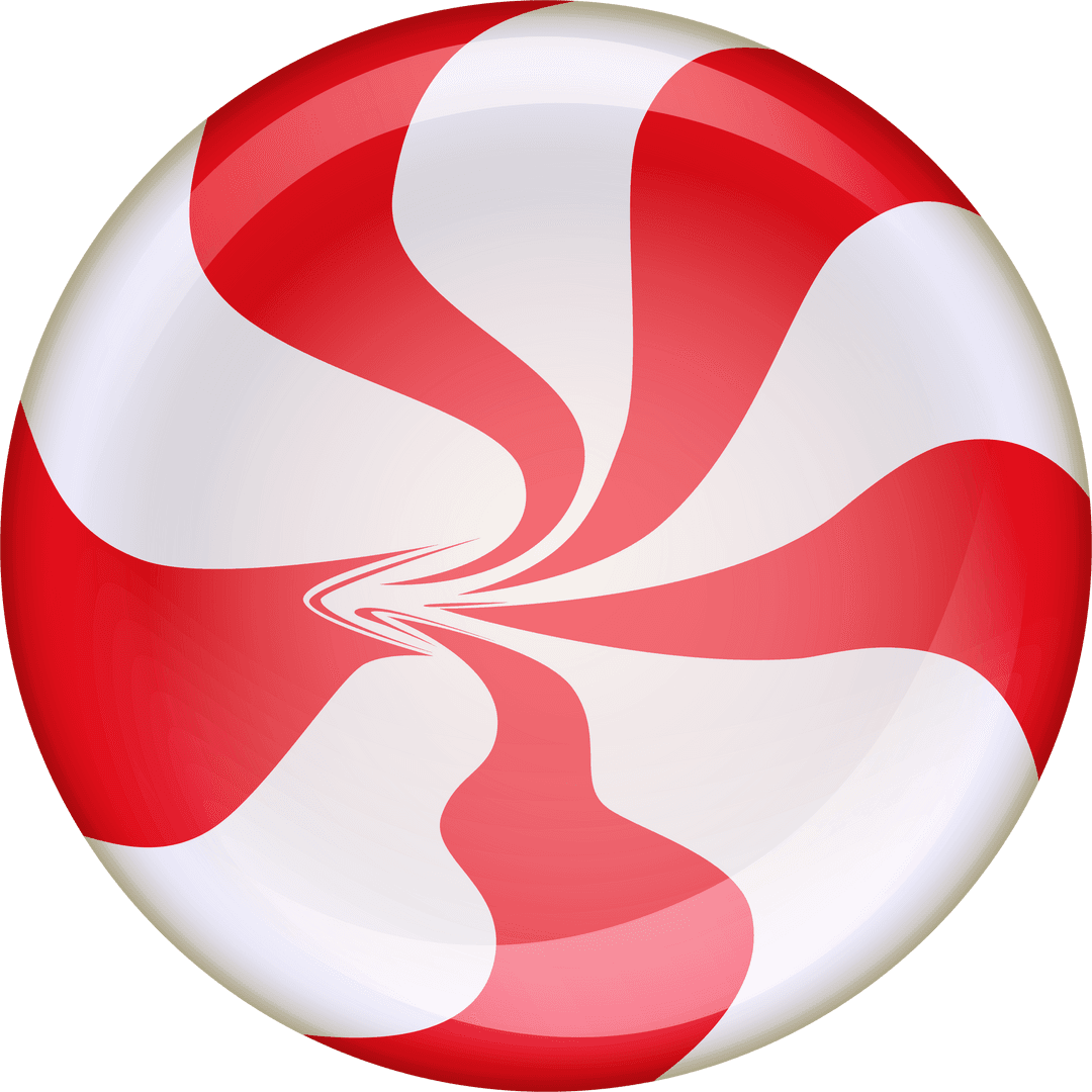 Transparent 3D Swirled Red and White Candy Design