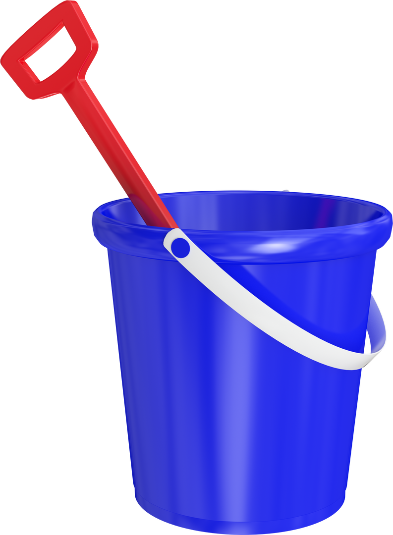 Close-up of Transparent Blue Bucket With Red Shovel - Download Free Stock Images Pikwizard.com