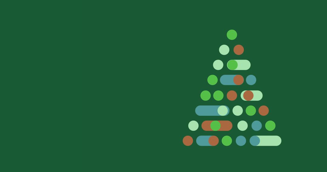 Digital Abstract Christmas Tree on Green Background
