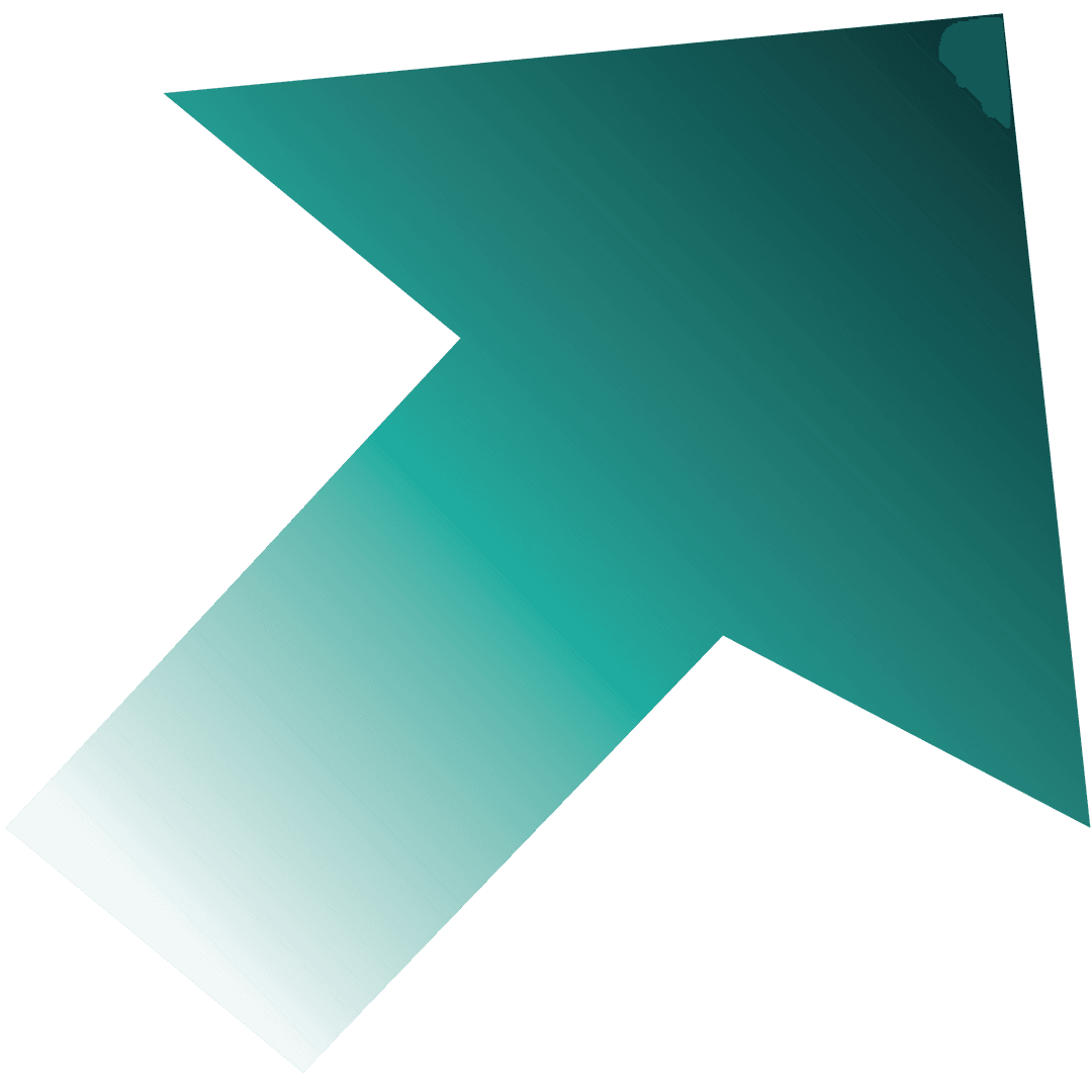 Transparent Aquamarine Arrow Pointing Upward on Gradient