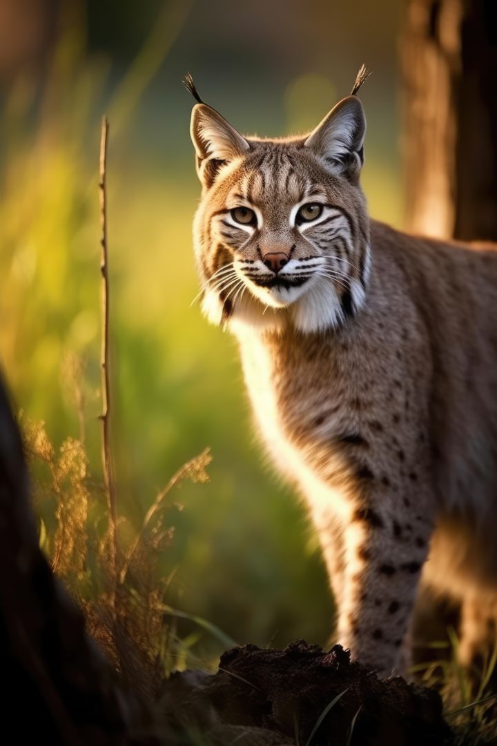 Close up of bobcat walking in forest, created using generative ai technology - Free Images, Stock Photos and Pictures on Pikwizard.com