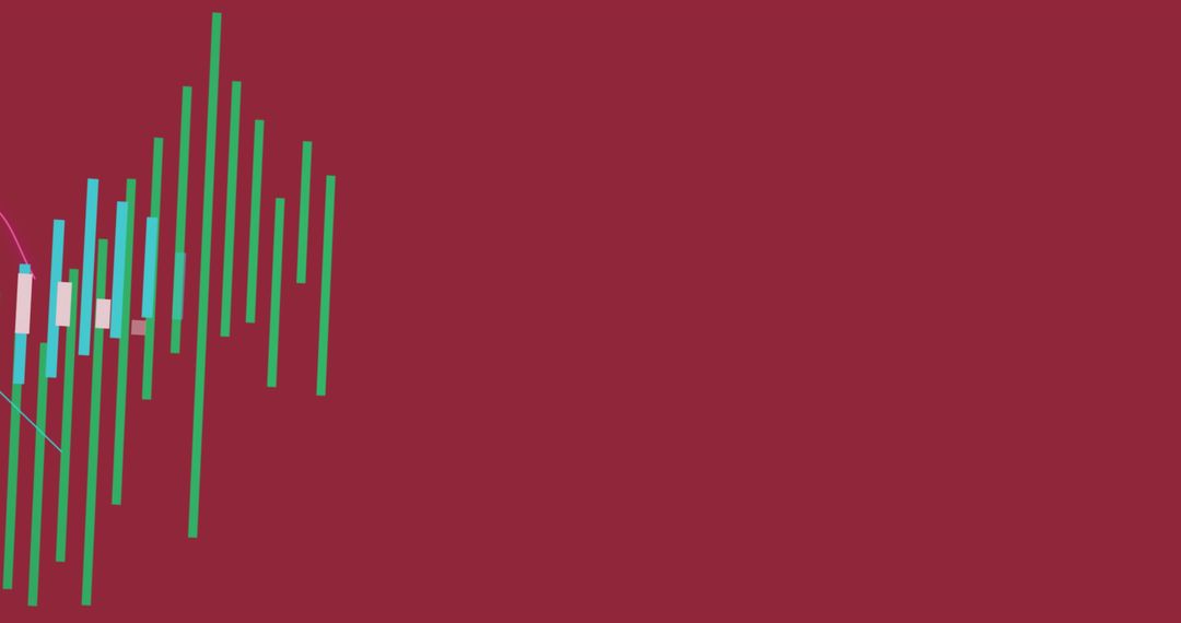 Abstract Data Visualization on Red Background