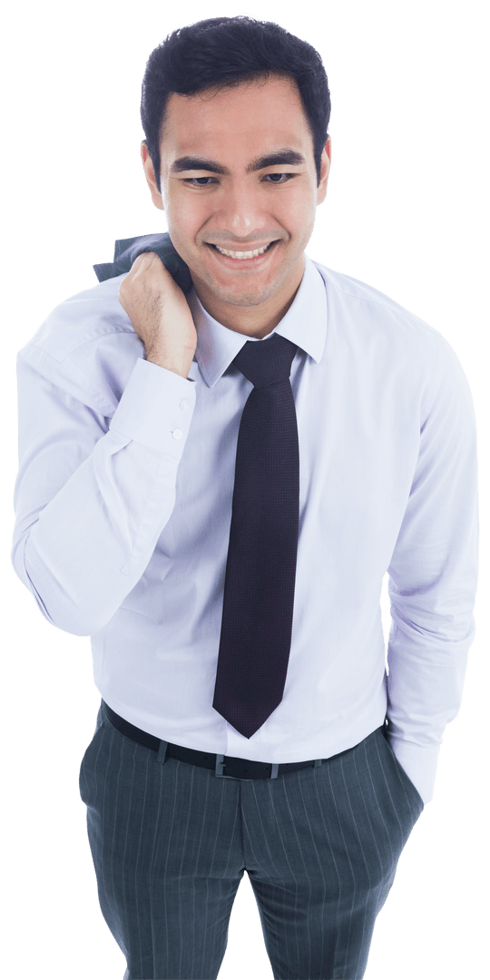 Happy Businessman Smiling Wearing Suit on Transparent Background