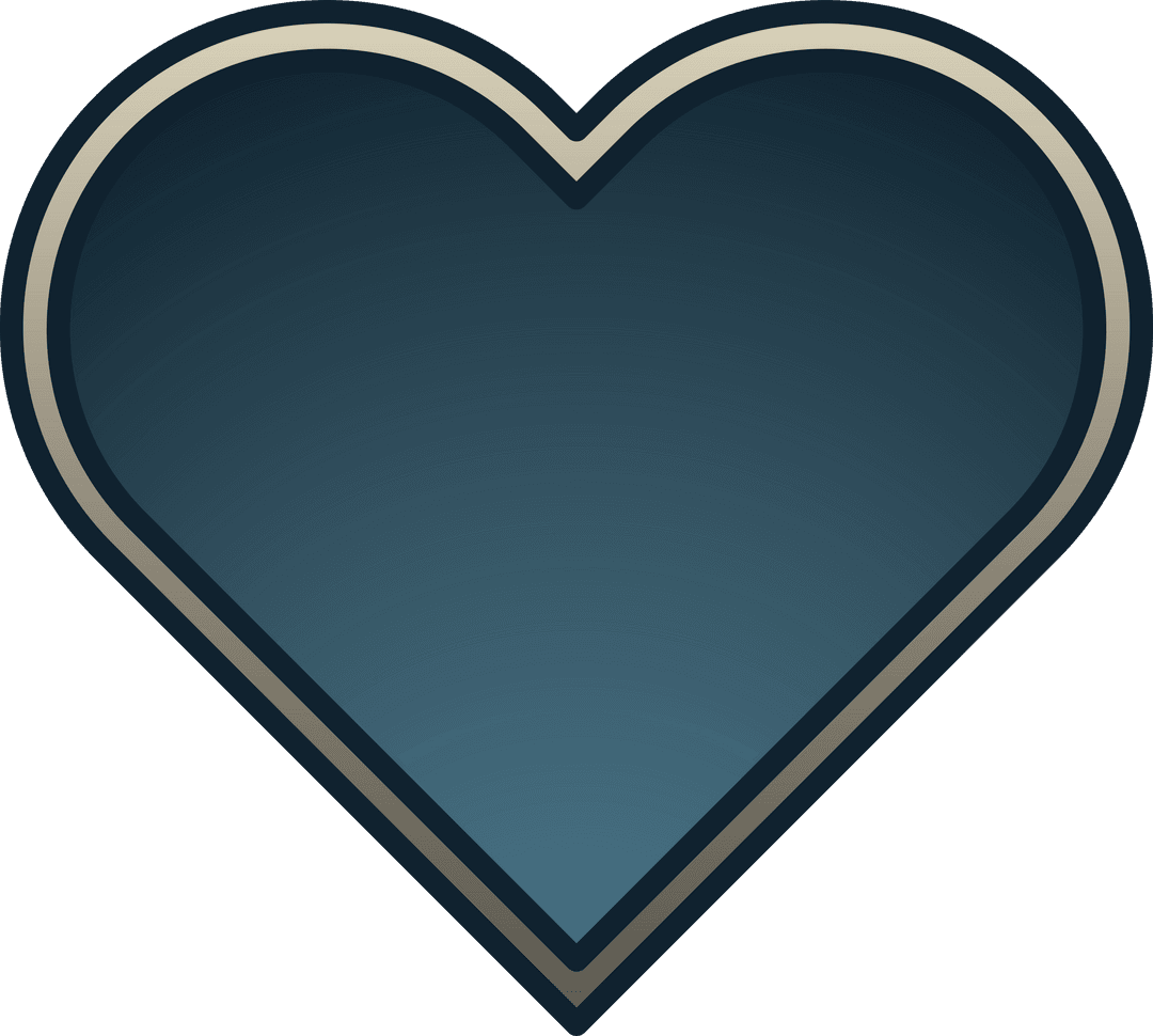 Transparent Blue Heart Shape on White Background