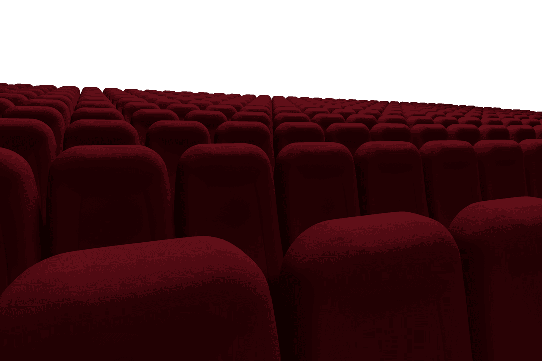 Transparent Cinema Audience on Red Seats Glossy Vector