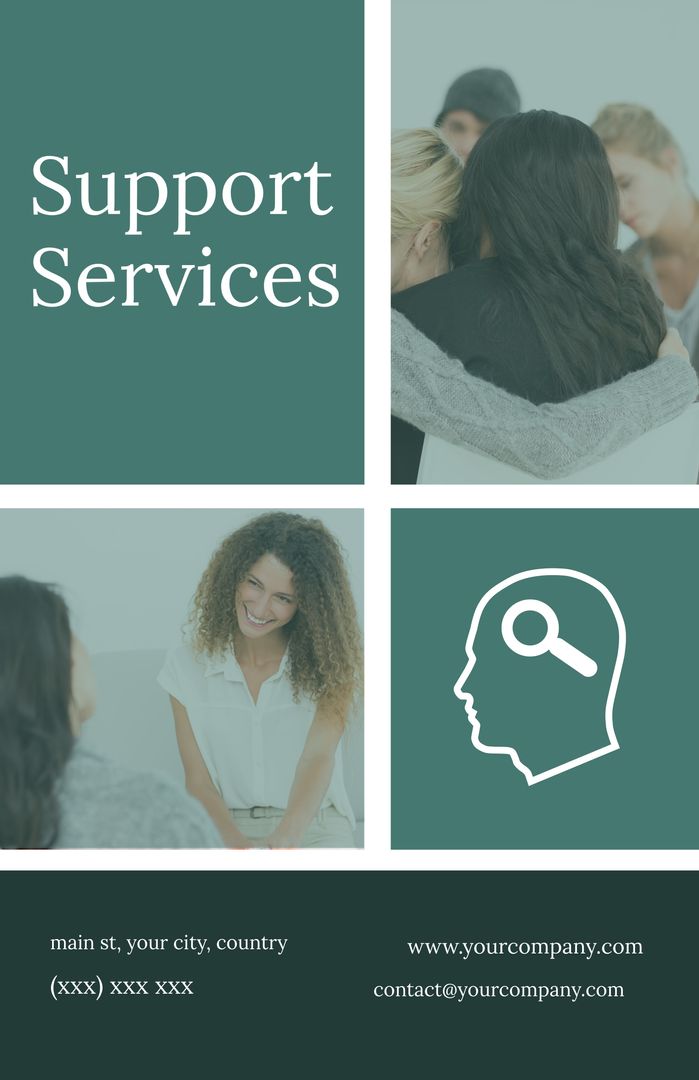 Support Services Flyer Template for Counseling and Mental Healthcare Outreach - Download Free Stock Templates Pikwizard.com