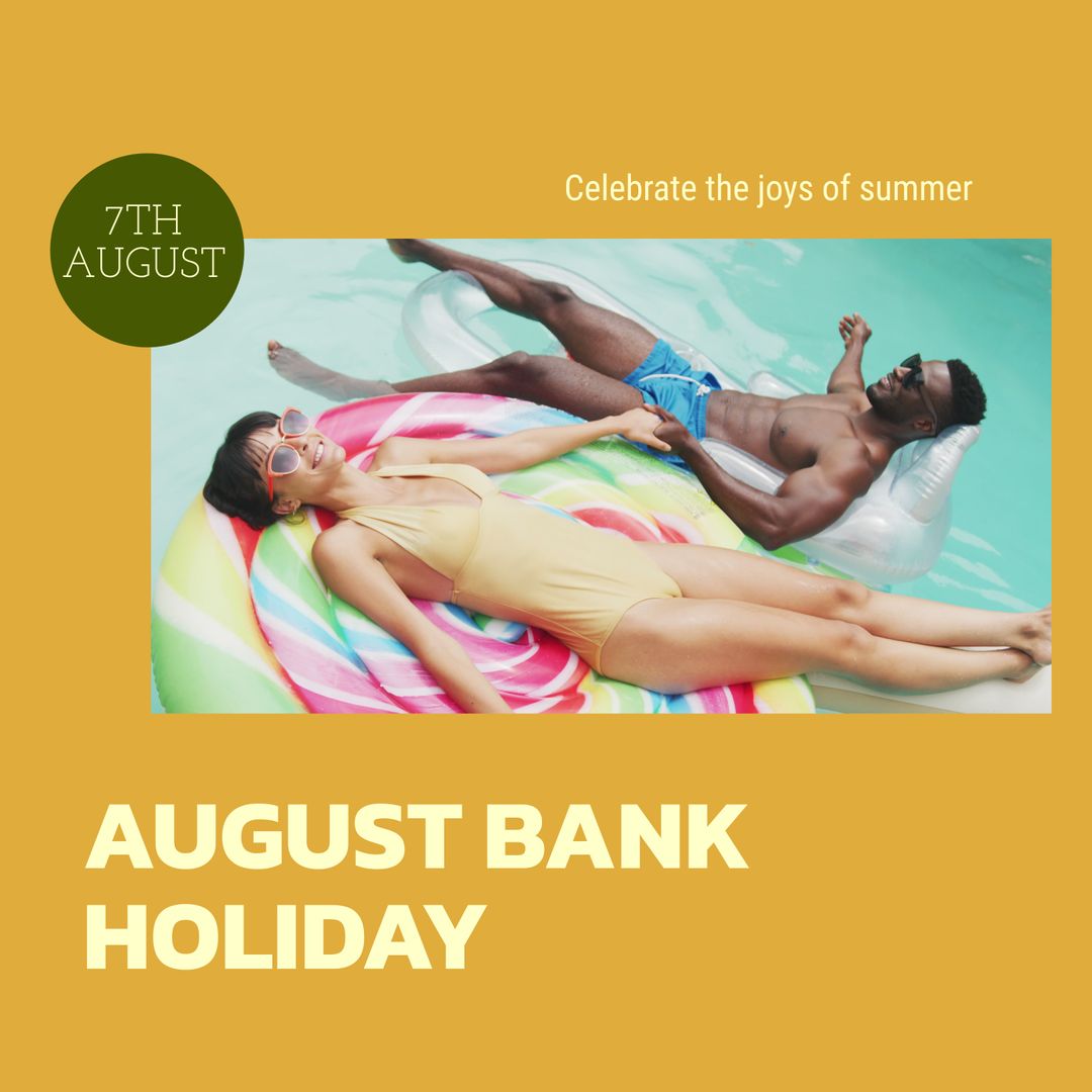 August Bank Holiday Poolside Relaxation with Diverse Couple