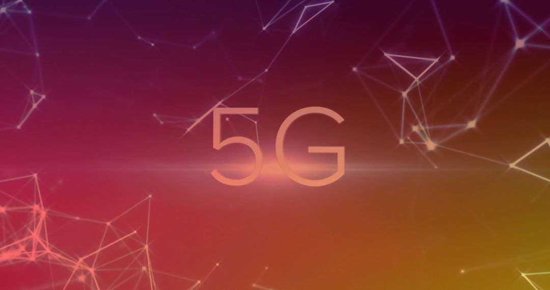 5G Technology Network Connections on Digital Background