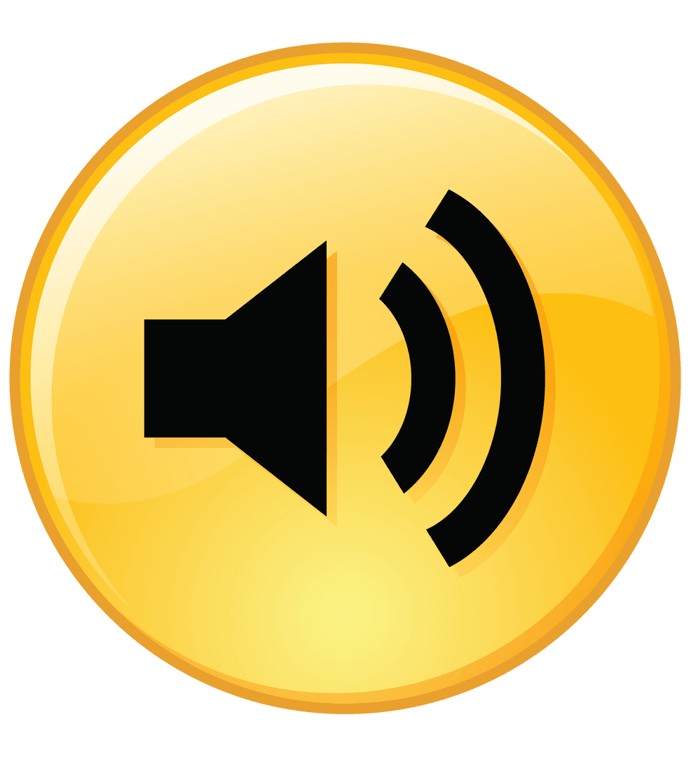 Digital Yellow Sound Icon with Transparent Background