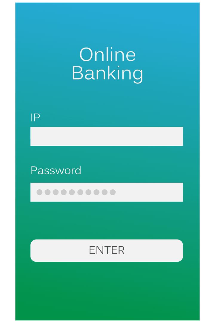 Digital Online Banking Interface with Transparent Background
