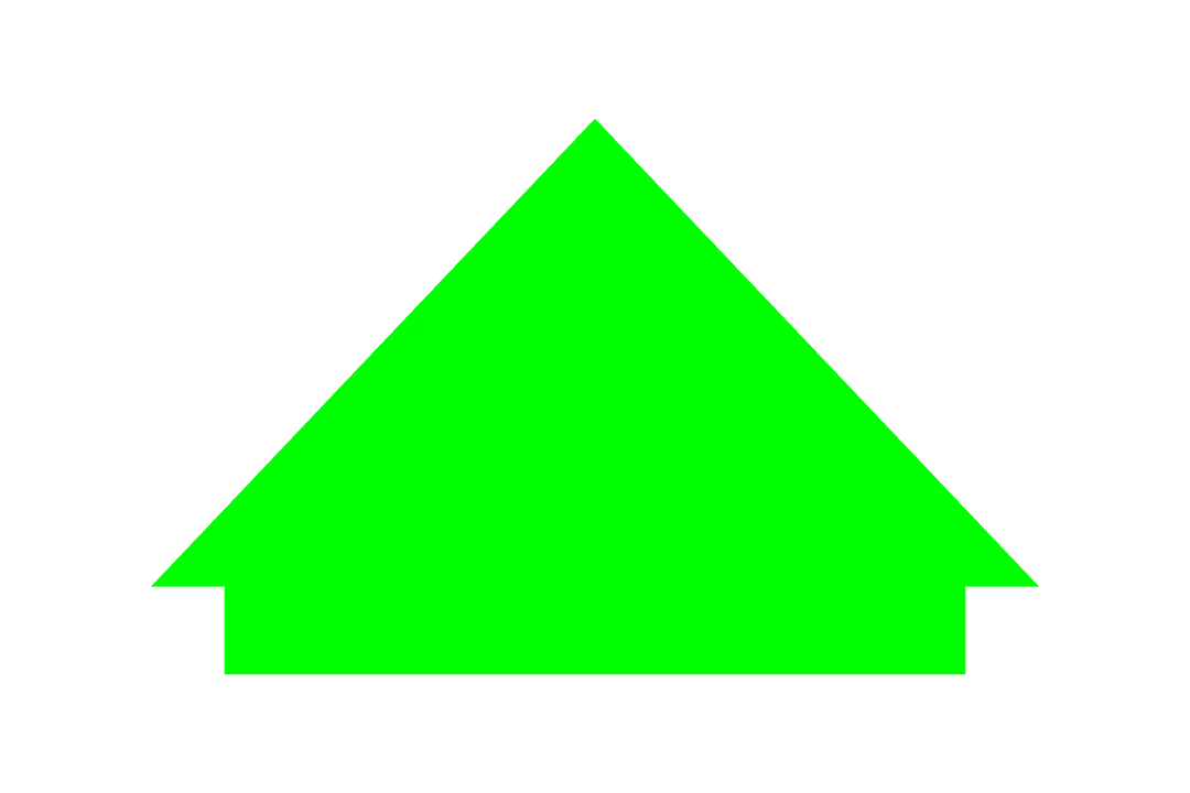 Transparent Green Triangle Arrow Facing Upwards