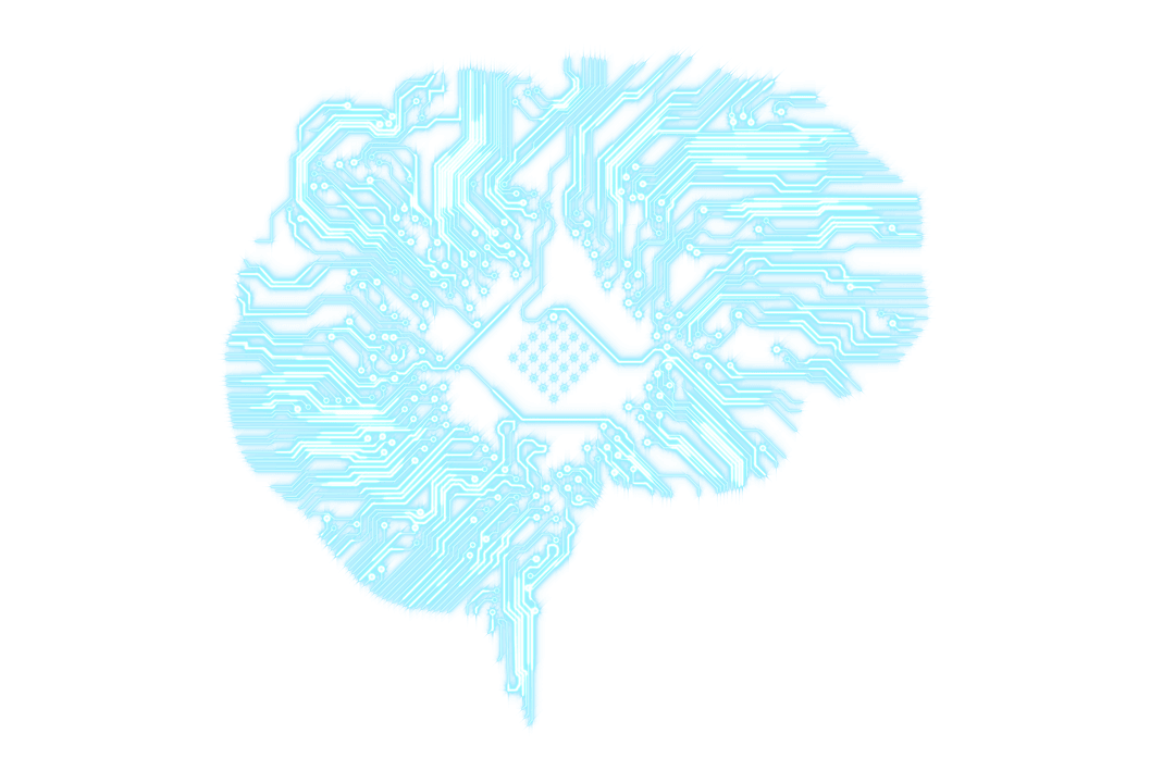 Transparent Brain of Digital Connections Illustration