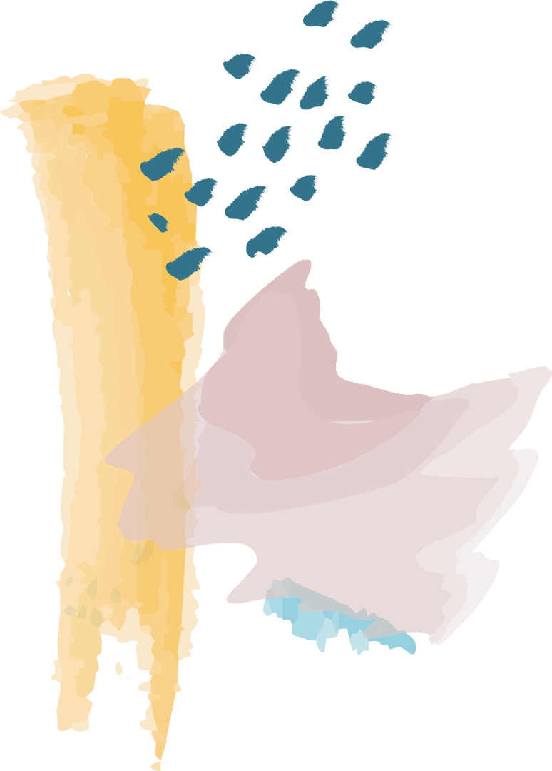 Abstract Watercolor Strokes on Transparent Background