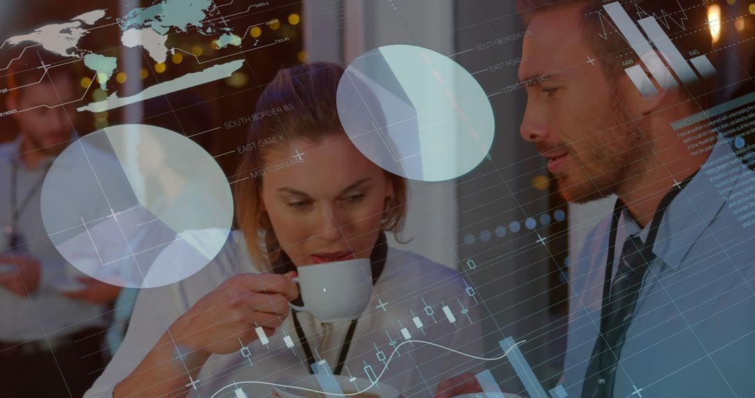 Business Professionals Discussing Data Analysis Strategies