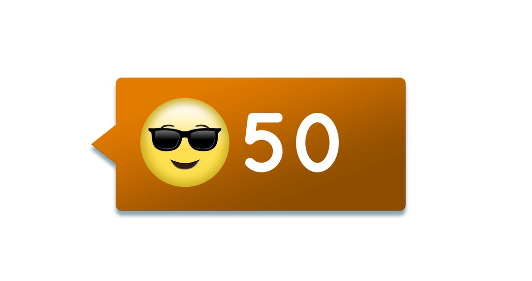 Emoji with 50 Notifications on Orange Tag