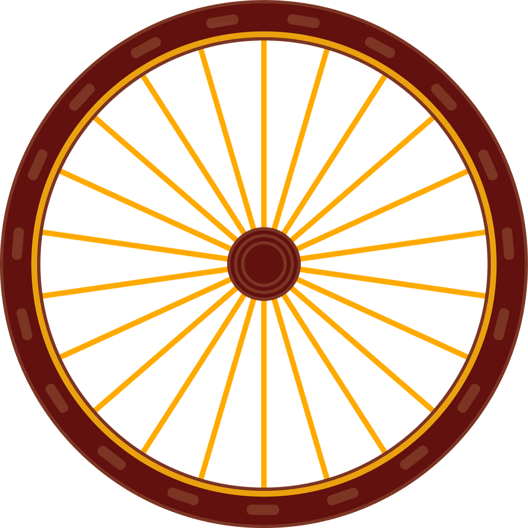 Vintage Bicycle Wheel Design with Transparent Background