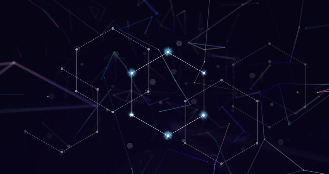 Abstract Network Connections with Glowing Points