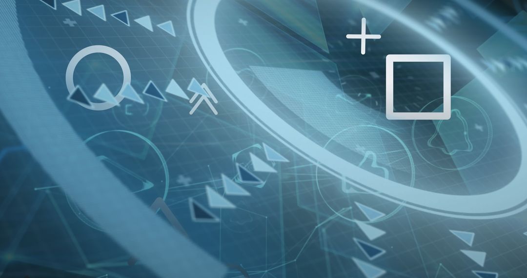 Futuristic Virtual Reality Control Panel with Interface Icons