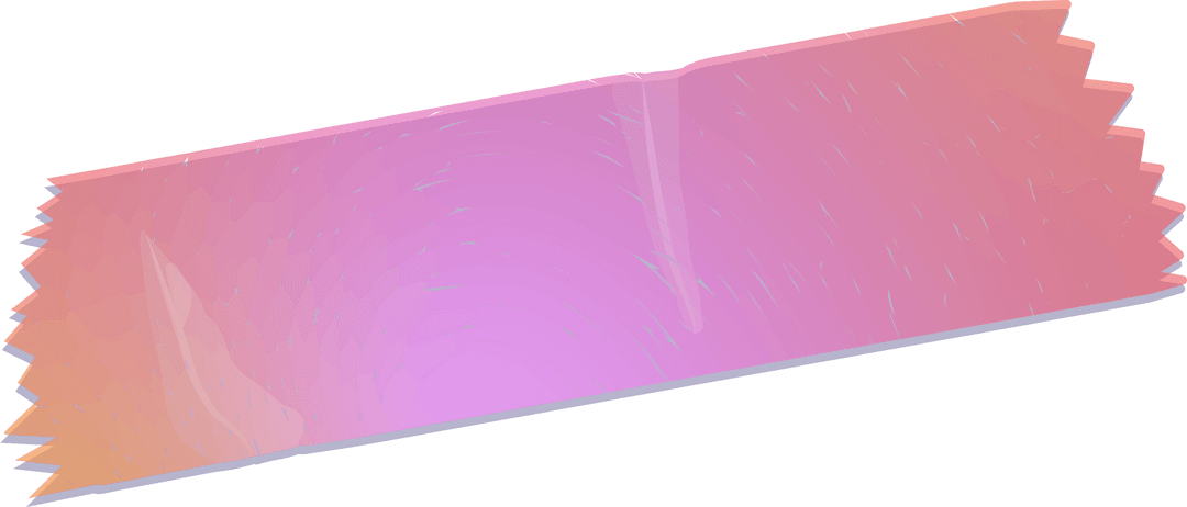 Abstract Jagged Ribbon with Pink Violet Gradient on Transparent Background