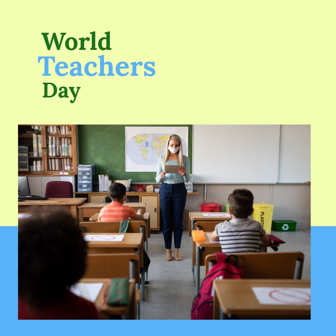 Teacher in Classroom Observing Students on World Teachers Day