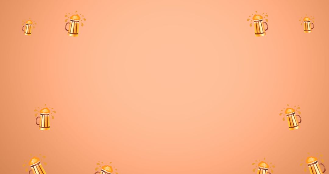 Craft Beer Background with Mug Illustrations and Copy Space