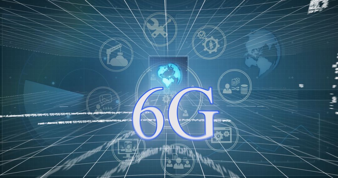 Futuristic 6G Network Concept with Digital Interface Elements