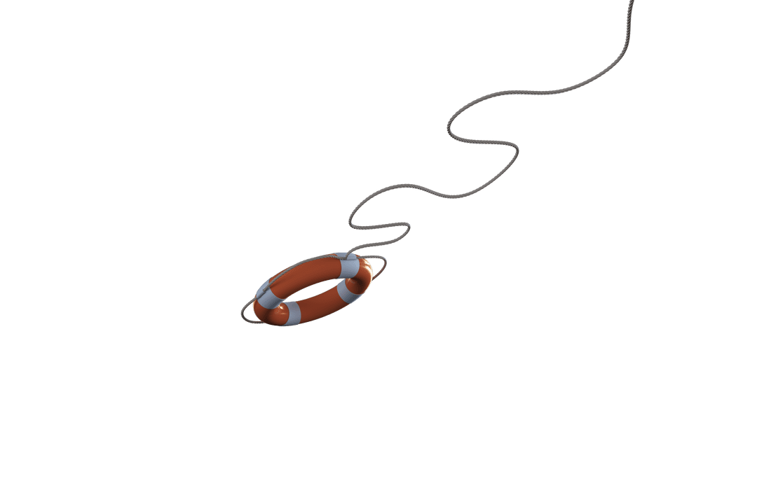 Orange Lifebuoy Illustration on Transparent Background