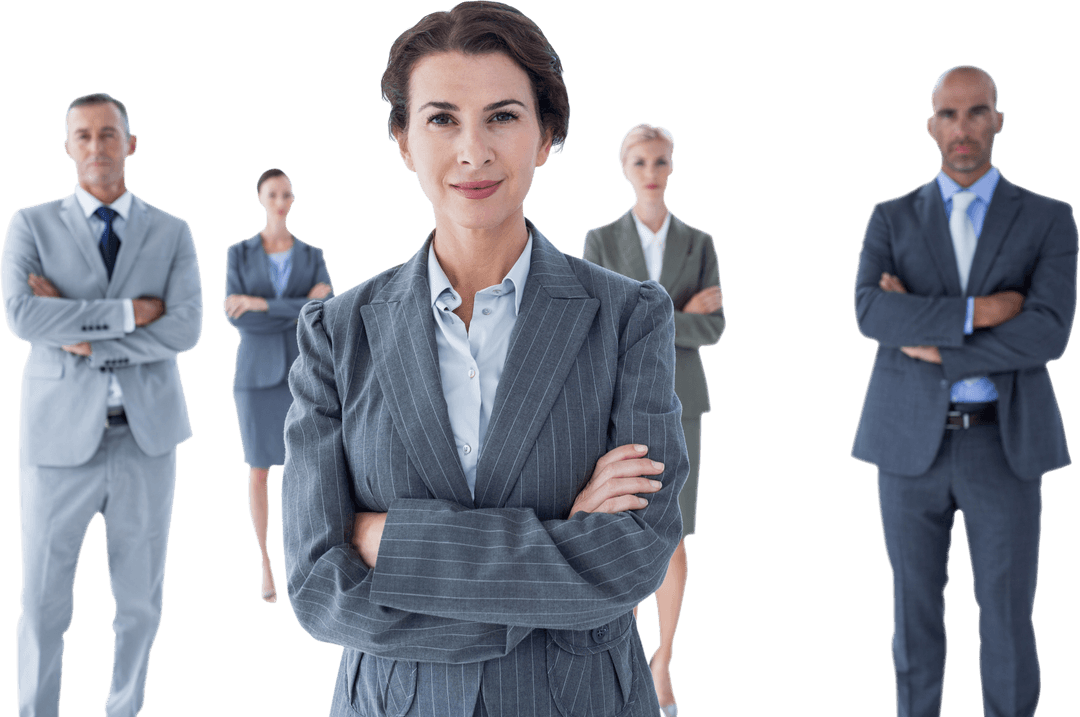 Professional Business Team with Transparent Background