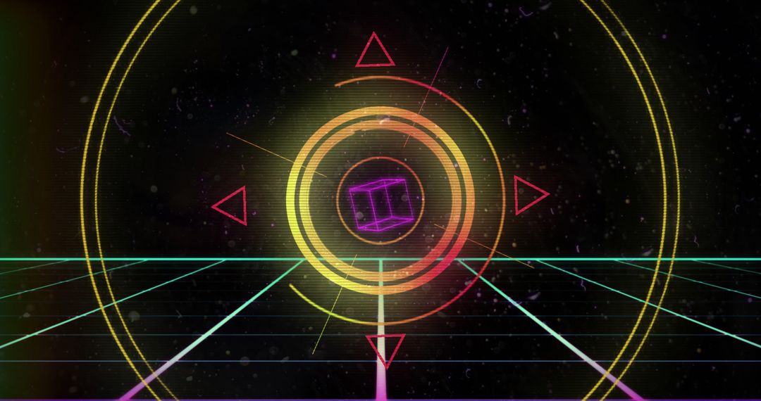 Futuristic Digital Scope Interface with Geometric Shapes