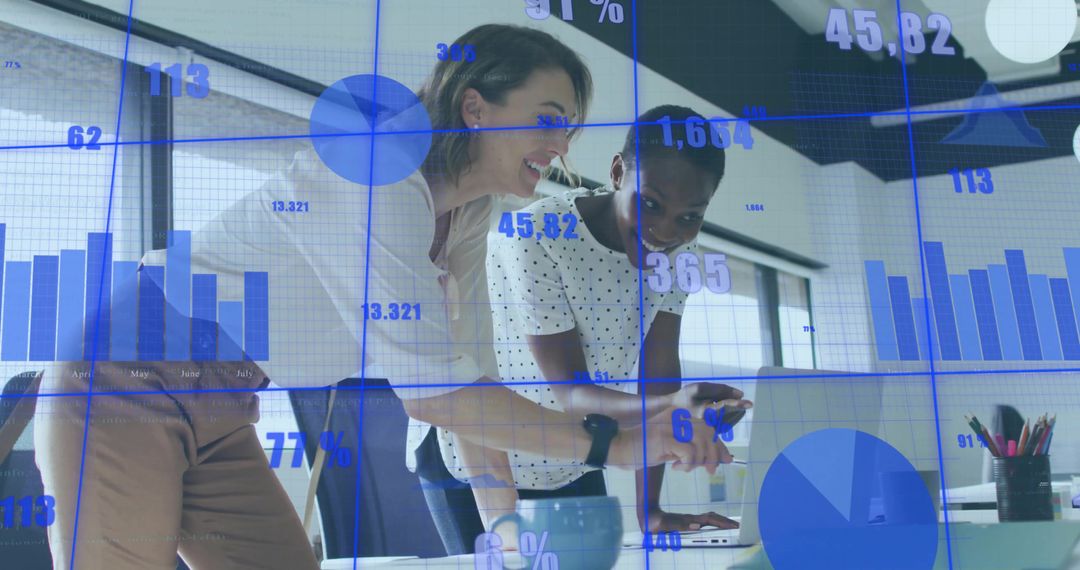 Dynamic Duo Analyzing Business Data with Tech Overlay