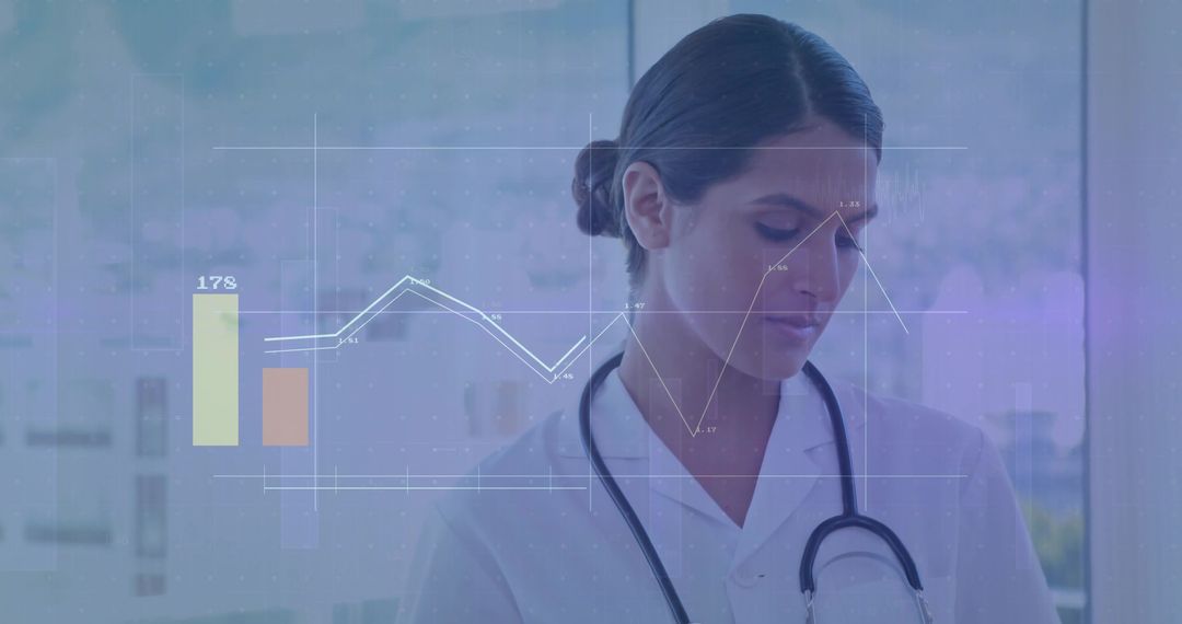 Doctor Analyzing Medical Data with Technology Insights