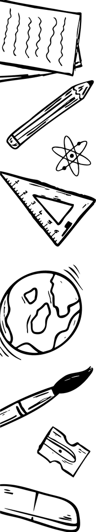 Sketch Educational Icons Floating on Transparent Background