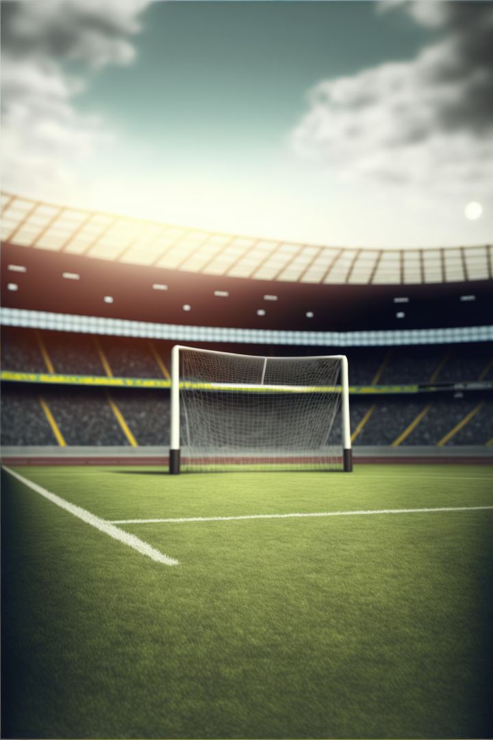 Close up of goal at football stadium created using generative ai technology - Free Images, Stock Photos and Pictures on Pikwizard.com
