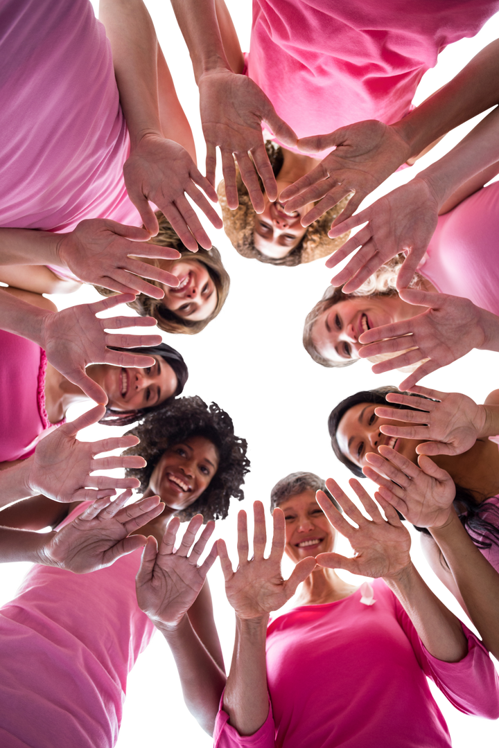 Women's Circle Showing Hands for Breast Cancer Awareness Transparent Background - Download Free Stock Images Pikwizard.com