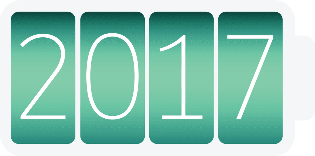 Digital 2017 Illustration on Transparent Background Celebrating New Year