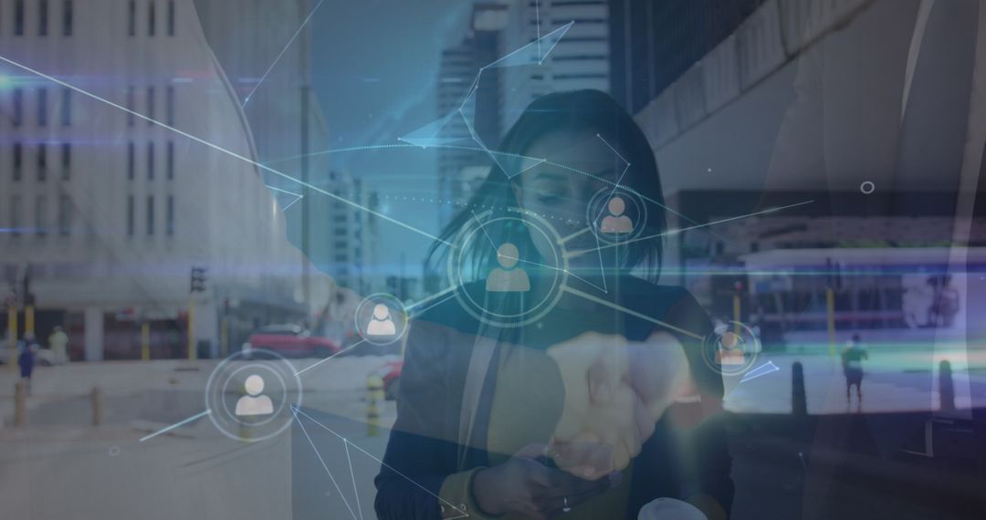 Business Networking Concept with Shaking Hands and City Background